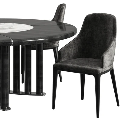 Opera Contemporary Oliver Round Table and Hilary Armchair Set — Ver 4