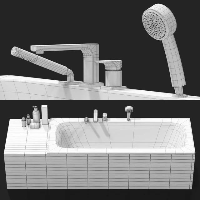 Villeroy and Boch Bathtub and Tap with Cosmetics — Download