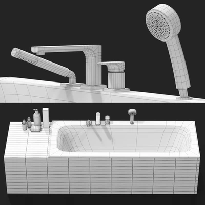 Villeroy and Boch Bathtub and Tap with Cosmetics — View 3