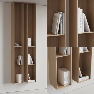 096 Wall rack shelves 03 neutral & minimal wood 01 — Вид 1