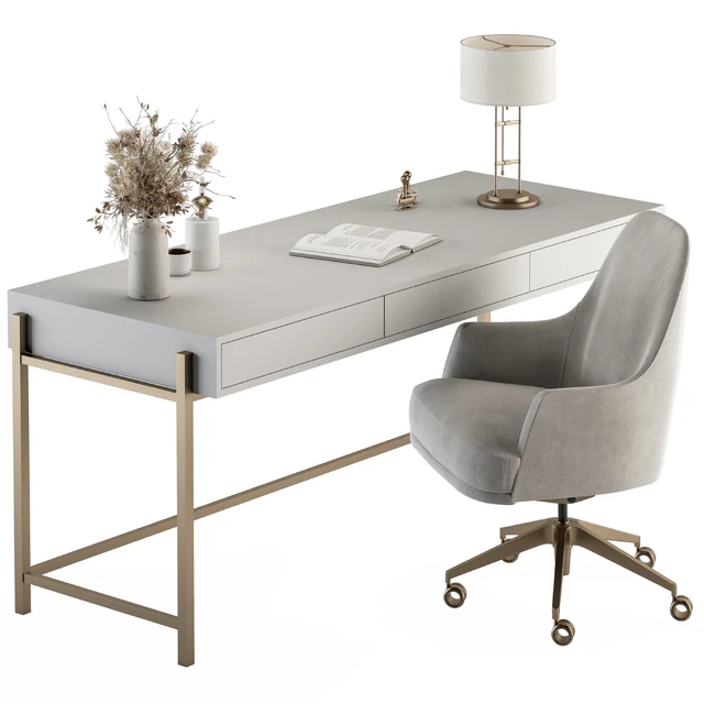 Home Office white and Gold Table - Office Furniture 282 — Скачать