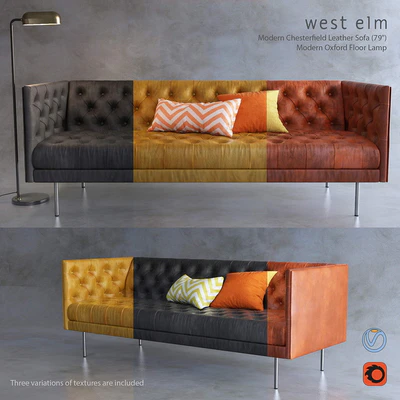West Elm Chesterfield sofa & Oxford flor lamp — Вид 1