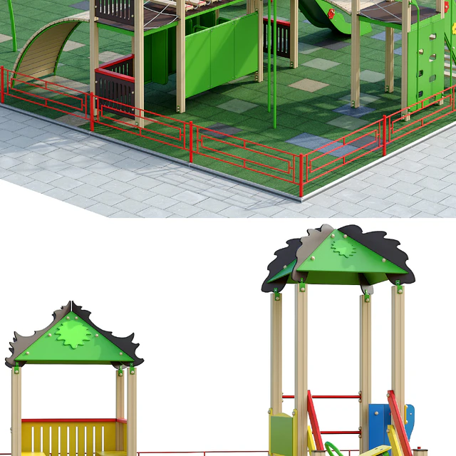 Children playground with a large sandbox — Descargar