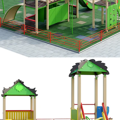 Children playground with a large sandbox — Ver 3