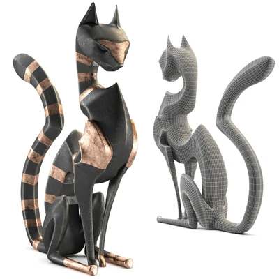 Black cheetah sculpture — Ver 2