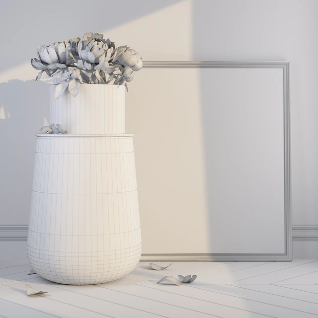 decorative set with peonies — Скачать