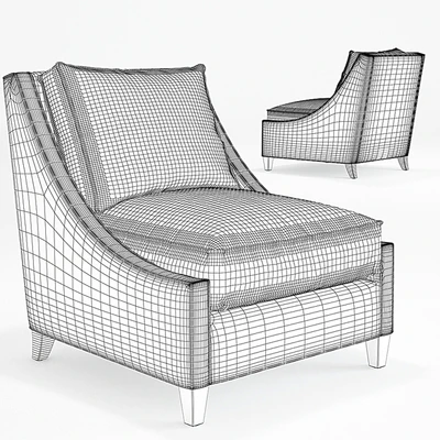 Barbara Barry  Curved Back Lounge Chair No. 883-33  Occasional Chair — Ver 3