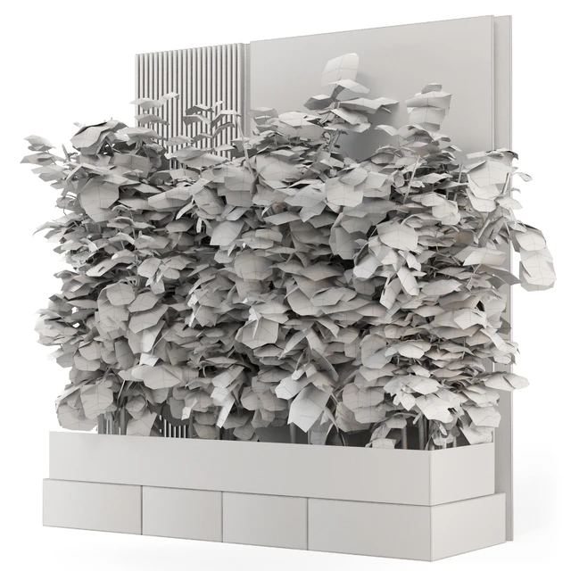 Indoor Wall  Bamboo Garden in Concrete Base - Set 1529 — Скачать