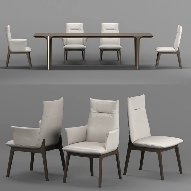 Natuzzi SOVRANA chair KENDO table — Скачать