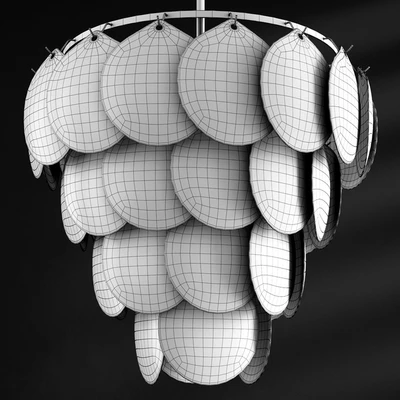 Chandelier pendant Glass Shells Suspension Chandelier Loft-Concept — Ver 4