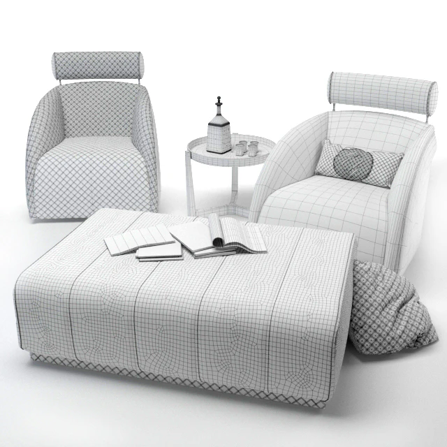Armchair, pouf and table Tecni nova — Descargar