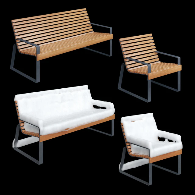 Bench "Gloria" Adanat under the snow — Descargar