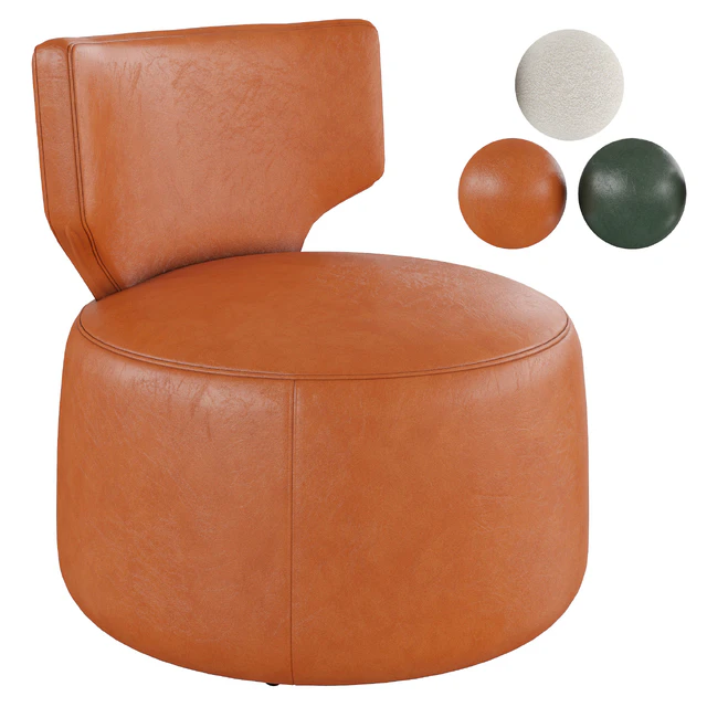 Homary-Green Cute Chair Upholstered Accent Chair Swivel Chair — Descargar