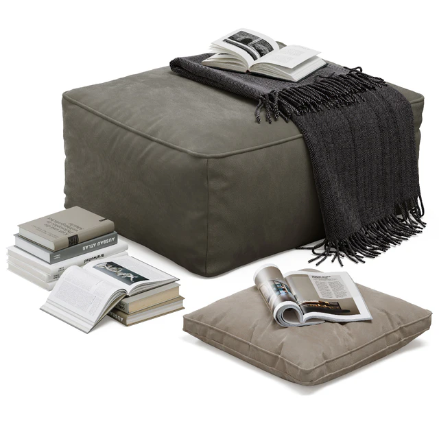 Floor decor set 001 with pouf and books — Descargar