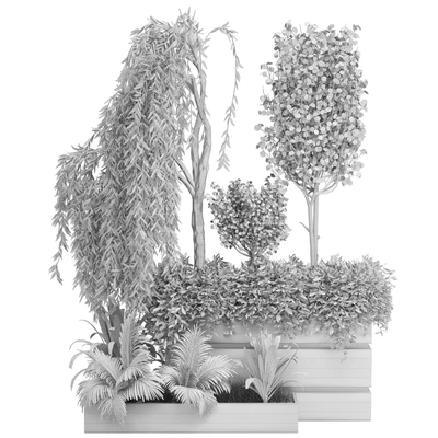 Outdoor Garden set bush and Tree - Garden Set 48 — Ver 3