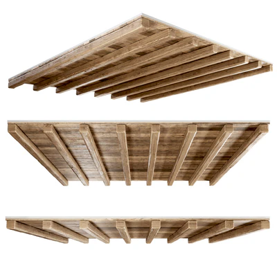 Wooden pitched ceiling  / Деревянный скатный потолок — Вид 3