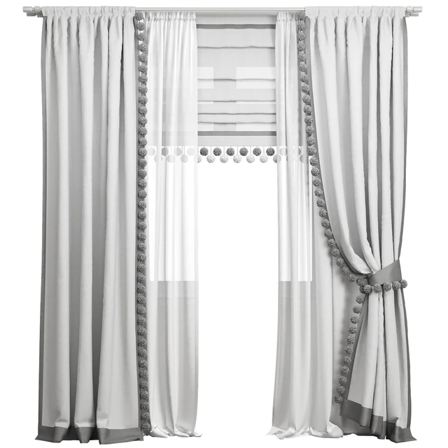 Curtain 76/ шторы с помпонами — Скачать