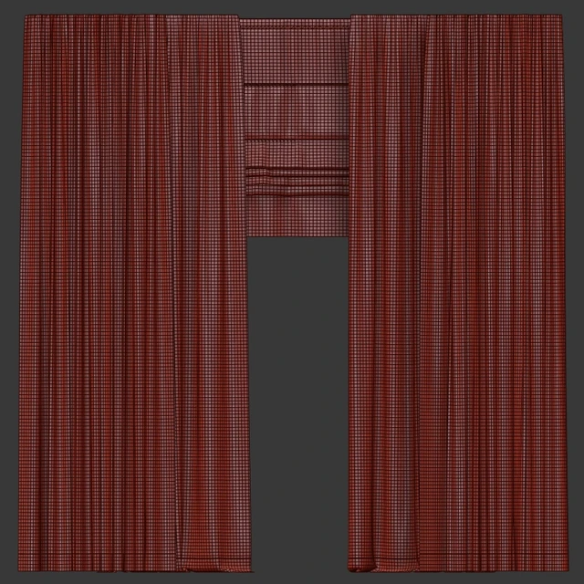 Straight curtains with tulle and roman — Descargar