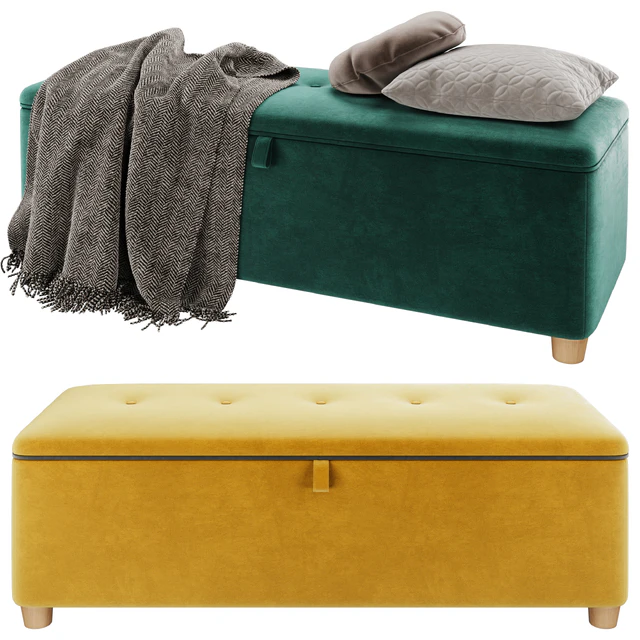 Банкетка пуф Эдин Velvet Coral / Grey / Mustard / Ocean / Emerald от Диванру — Скачать