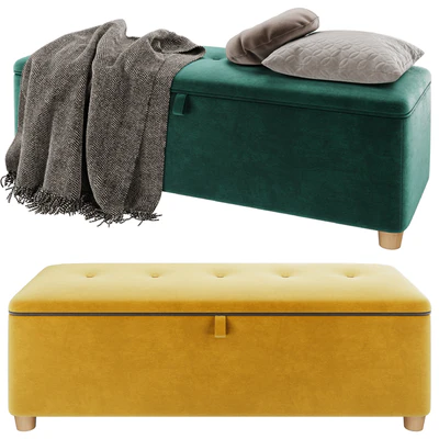 Банкетка пуф Эдин Velvet Coral / Grey / Mustard / Ocean / Emerald от Диванру — Вид 3