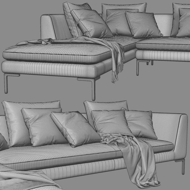 B&B Charles Chaise Longue Sofa — Скачать