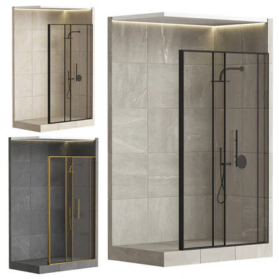 Shower cabin with partition 05 — Ver 2