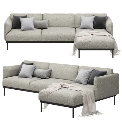 Ikea Äpplaryd Эппларюд 3-Местный Диван С Козеткой Лейде — Вид 3