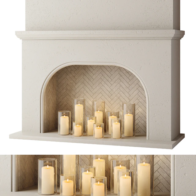 Fireplace with candles — Download