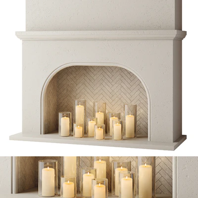 Fireplace with candles — download