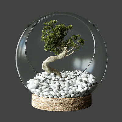 Little Tree In Glass Globe — Ver 1