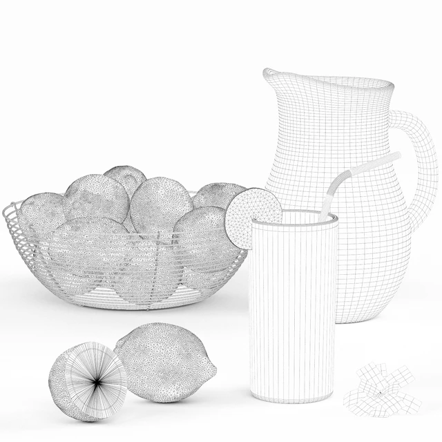 Lemonade and Bowl with Lemons — Descargar