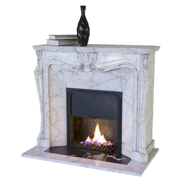 Classic fireplace with decor — Descargar