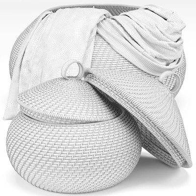 Arturo Global Bazaar Gray Rattan Weave Round Basket — Ver 2