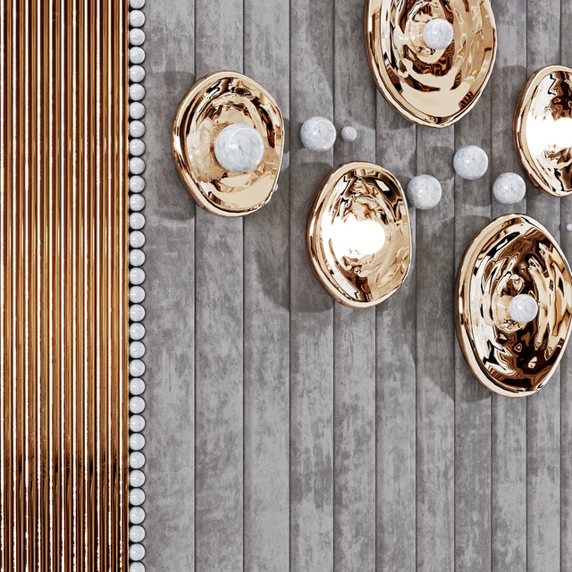 Headboard made of soft beige panels and 3d decor — Descargar