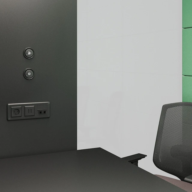 Mikomax Smart Office | HUSH MEET L | Acoustic office stand with table and chairs — Скачать