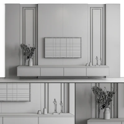 TV Wall Stone and Wood - Set 57 — Ver 3
