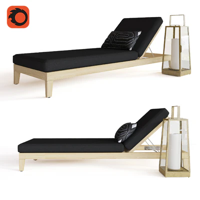 BALMAIN TEAK CHAISE — View 1