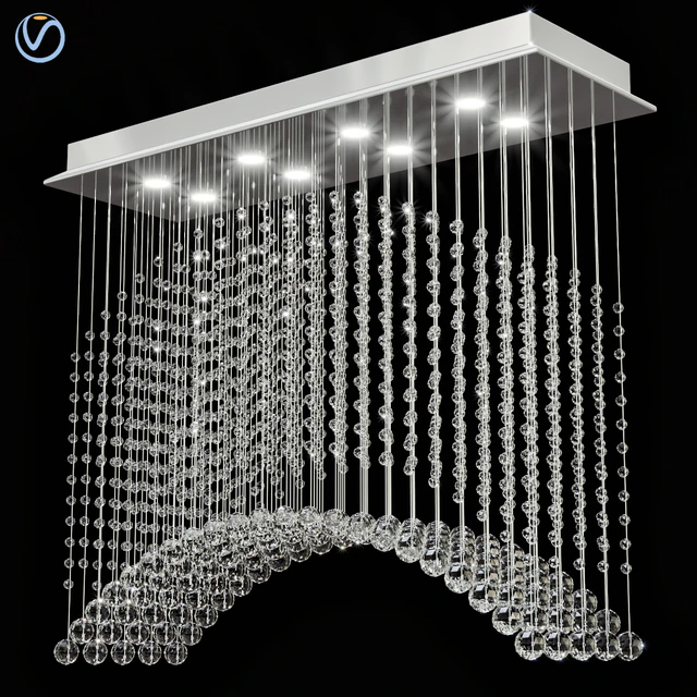 Wave Rectangle Rain Drop Crystal Chandelier — Descargar