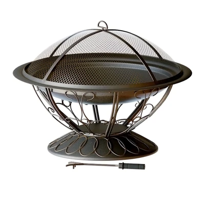 Scroll Wood Burning Firepit in Black — Ver 1