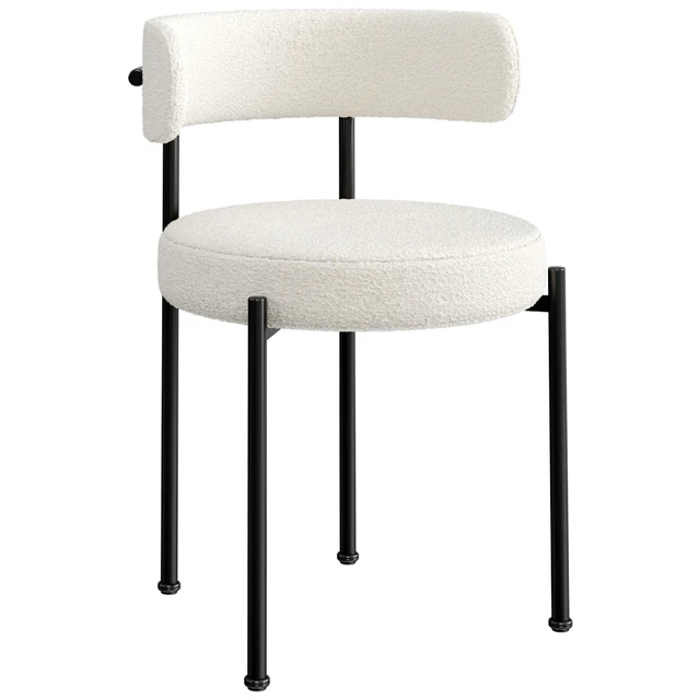 INESSE BOUCLE IVORY DINING CHAIR — Download