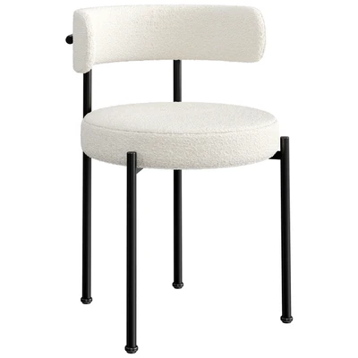 INESSE BOUCLE IVORY DINING CHAIR — View 1