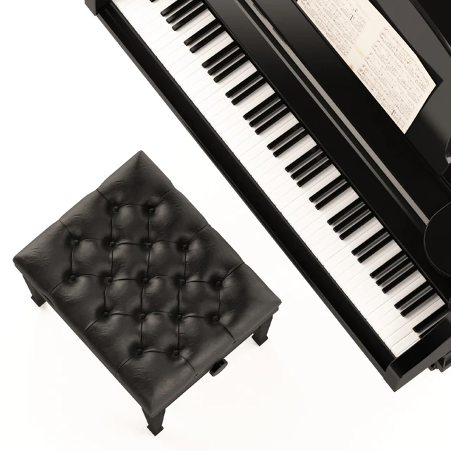 Grand Piano with Stool and Notes — Descargar