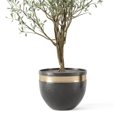 Outdoor bush and Tree in rusty Concrete Pot - Set 204 — Ver 3