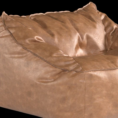 Bean bag chair Vegan Leather Caramel Modern Lounger — Ver 4
