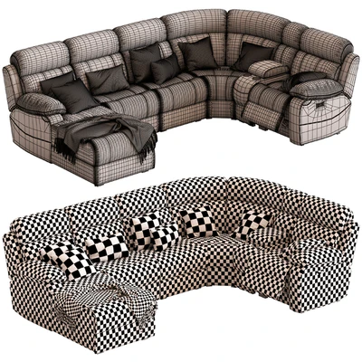5-Seater Corner Sofa with Chaise and Foot lift — Ver 2