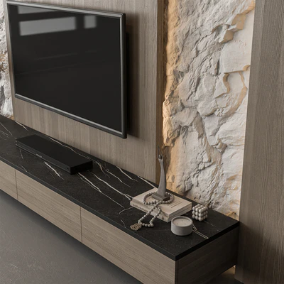 TV Wall Cliff and Wood - Set 98 — Ver 3
