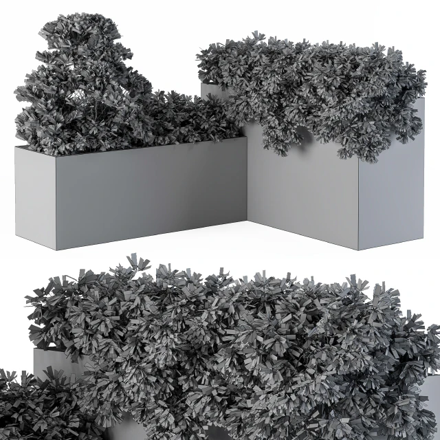 outdoor Plants Concrete Box - Set 43 — Скачать