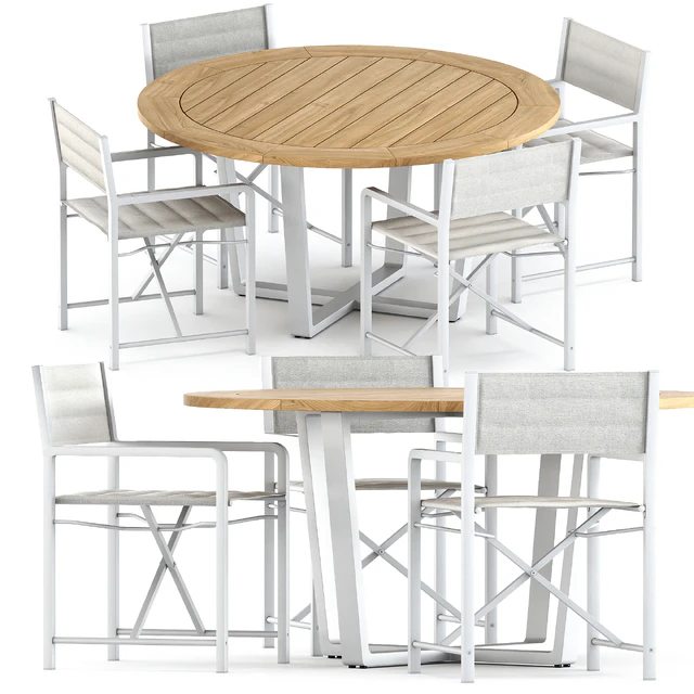 Cross Aluminium chair and Fuse Dining table by Manutti — Скачать