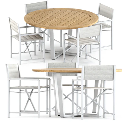 Cross Aluminium chair and Fuse Dining table by Manutti — Вид 1