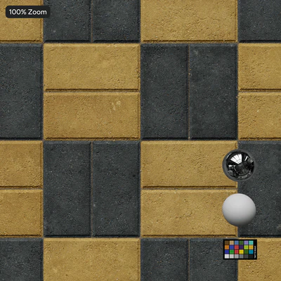 basketweave concrete paver texture checkerboard yellow — Ver 3